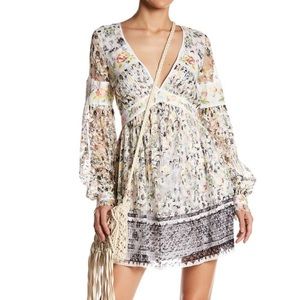Free People Cherry Blossom Ivory Lace Mini Dress